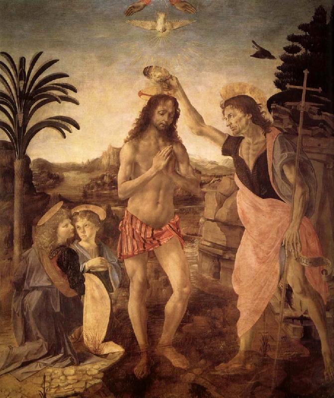 Andrea del Verrocchio Christ-s baptism Germany oil painting art